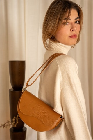 Sac porté épaule en cuir Loewe - Camel