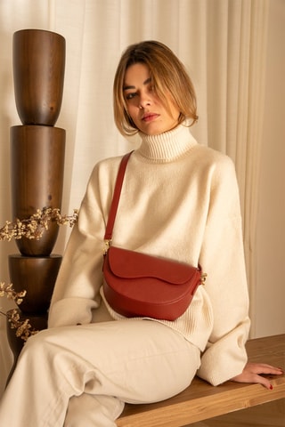 Sac porté épaule en cuir Loewe - Rouge