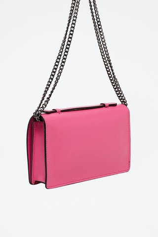 Sac bandoulière en cuir Stacy - Rose foncé