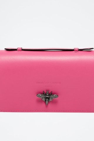 Sac bandoulière en cuir Stacy - Rose foncé