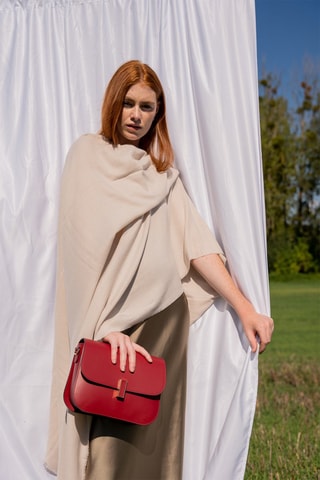 Sac bandoulière en cuir Roma - Rouge