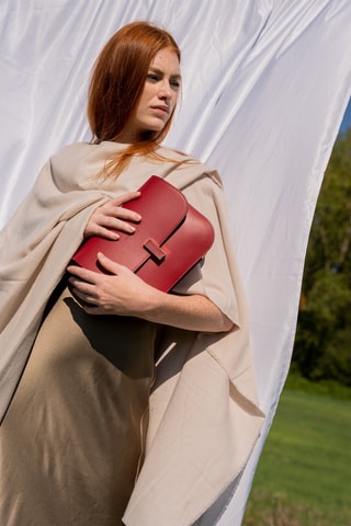 Sac bandoulière en cuir Roma - Rouge