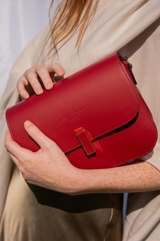 Sac bandoulière en cuir Roma - Rouge