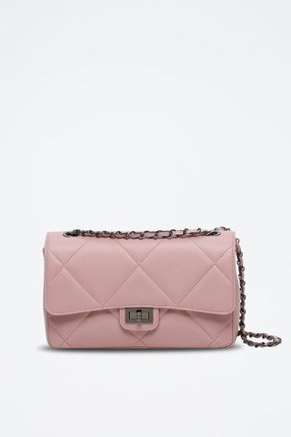 Sac porté épaule en cuir Lena - Rose