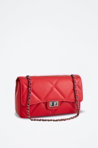 Sac porté épaule en cuir Lena - Rouge