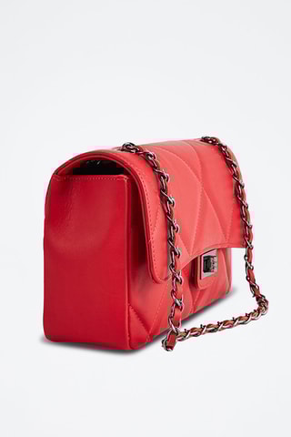Sac porté épaule en cuir Lena - Rouge