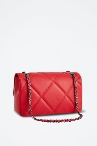 Sac porté épaule en cuir Lena - Rouge