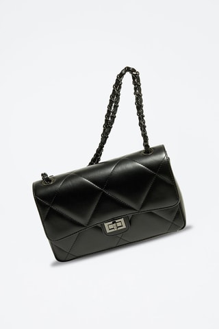 Sac porté épaule en cuir Lena - Noir