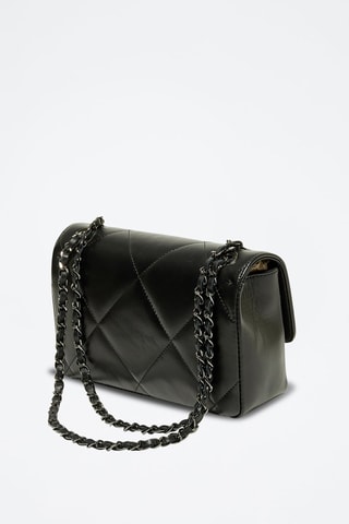 Sac porté épaule en cuir Lena - Noir