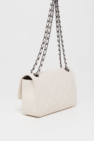 Sac porté épaule en cuir Lena - Blanc