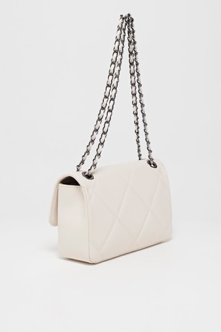 Sac porté épaule en cuir Lena - Blanc