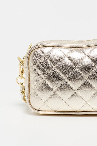Sac bandoulière en cuir Faye - Doré