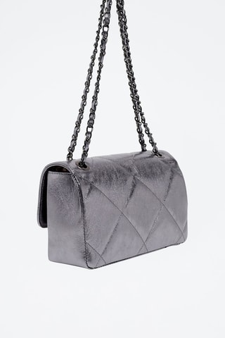Sac porté épaule en cuir Lena - Argenté