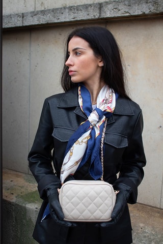 Sac bandoulière en cuir Faye - Nude