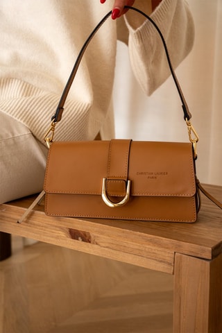 Sac porté épaule en cuir Hazel - Camel
