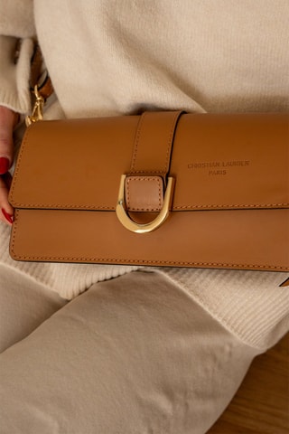 Sac porté épaule en cuir Hazel - Camel