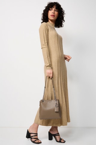 Sac à main en cuir Rachel - Taupe