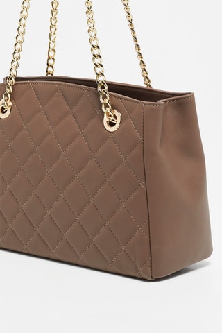 Sac porté épaule en cuir Pauline - Taupe