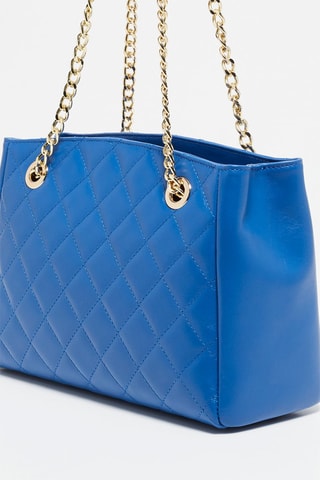 Sac porté épaule en cuir Pauline - Bleu