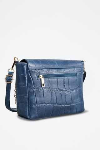 Sac bandoulière en cuir Flory - Bleu