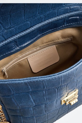 Sac bandoulière en cuir Flory - Bleu