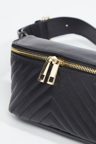 Sac banane en cuir Manel - Noir
