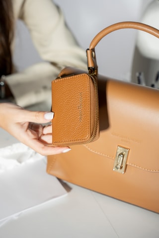 Porte-monnaie en cuir Reya - Camel