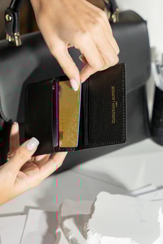 Porte-cartes en cuir Sonia - Noir