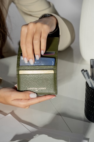 Porte-cartes en cuir Sonia - Vert