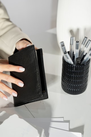 Porte-cartes en cuir Kenza - Noir