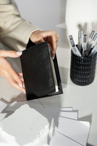 Porte-cartes en cuir Kenza - Noir