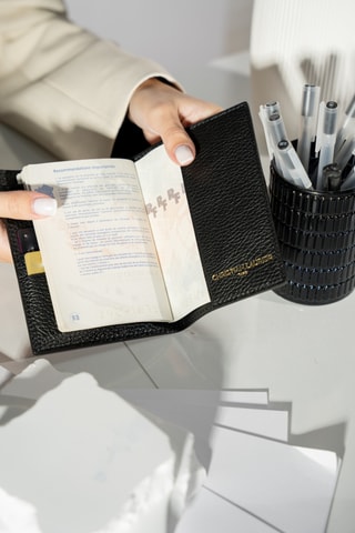 Porte-cartes en cuir Kenza - Noir