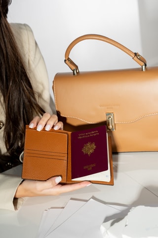 Porte-cartes en cuir Kenza - Camel