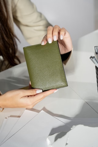Porte-cartes en cuir Kenza - Vert
