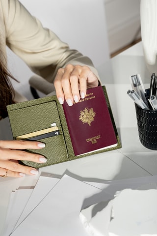 Porte-cartes en cuir Kenza - Vert