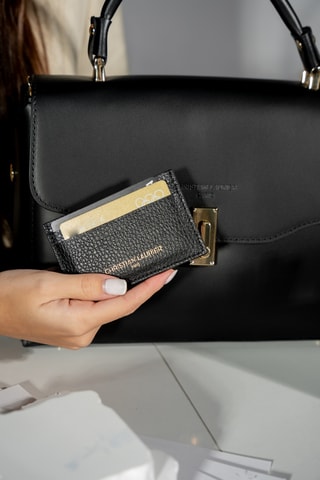 Porte-cartes en cuir Lydia - Noir