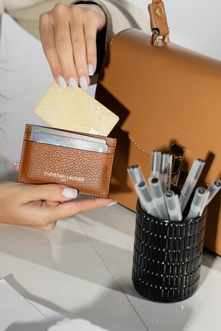 Porte-cartes en cuir Lydia - Camel