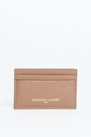 Porte-cartes en cuir Lydia - Taupe