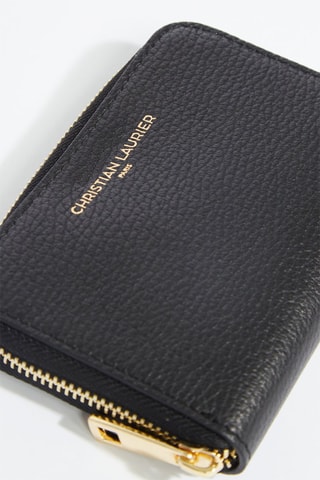 Portefeuille en cuir Jaida - Noir