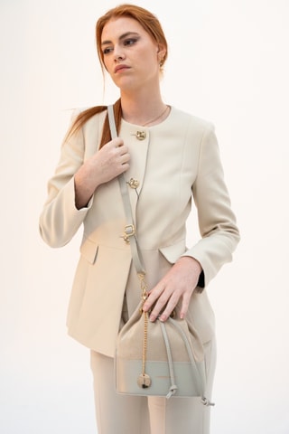 Sac seau en cuir Katy - Blanc