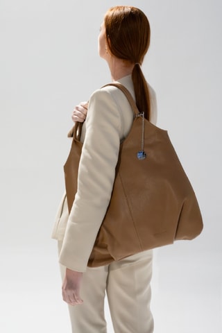 Sac porté épaule en cuir Bagi - Camel
