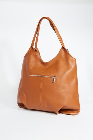 Sac porté épaule en cuir Bagi - Camel