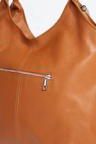 Sac porté épaule en cuir Bagi - Camel