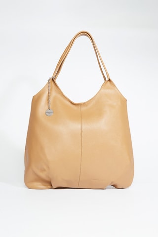 Sac porté épaule en cuir Bagi - Beige