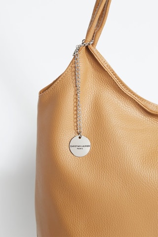 Sac porté épaule en cuir Bagi - Beige