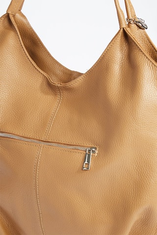 Sac porté épaule en cuir Bagi - Beige