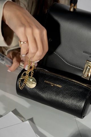 Trousse en cuir Lanae - Noir