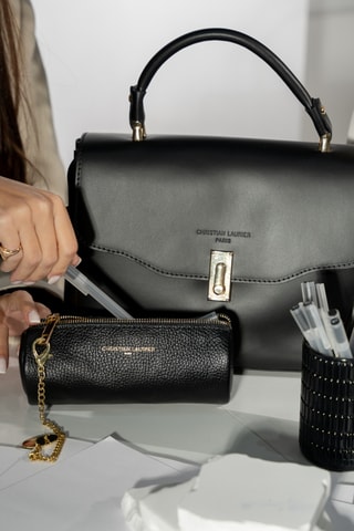 Trousse en cuir Lanae - Noir
