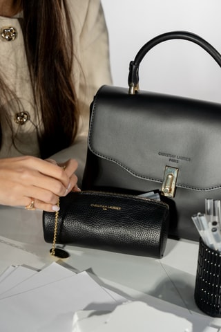 Trousse en cuir Lanae - Noir