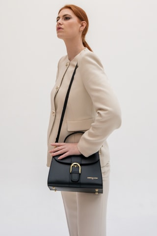 Sac bandoulière en cuir Allana - Noir